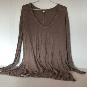 Free People waffle Shirt Top Small